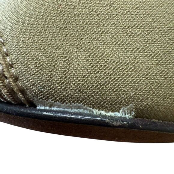 Donald J Pliner Tyna Sandal Wedge Textile Crossover Peep Toe Beige Women Size 7M - Picture 8 of 11